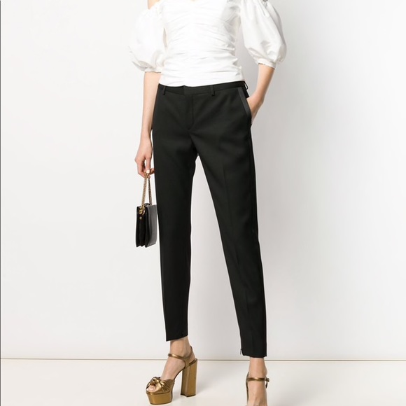 Saint Laurent Vintage Satin Stripe Wool Trousers - Picture 9 of 16